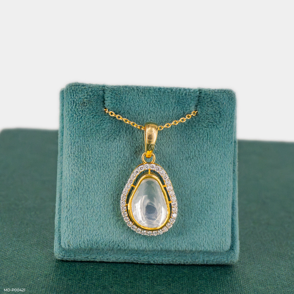 0.5 Carat Serenity Polki Lab Diamond Tear Drop Pendant