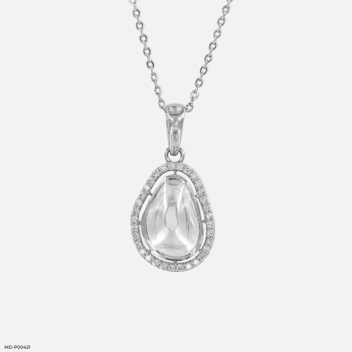 0.5 Carat Serenity Polki Lab Diamond Tear Drop Pendant