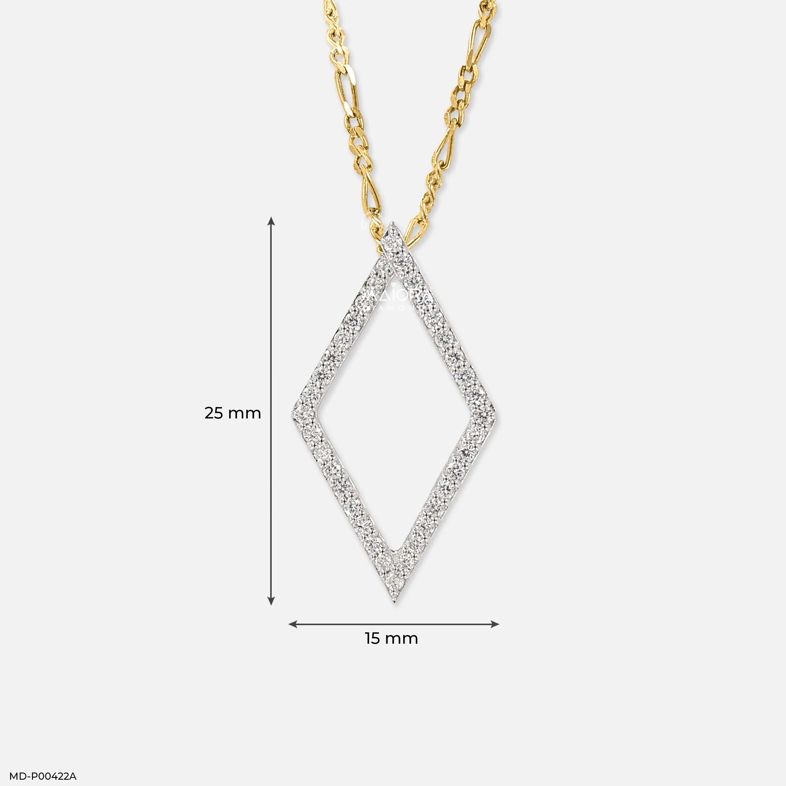 0.35 Carat Angular Lab Diamond Outline Pendant