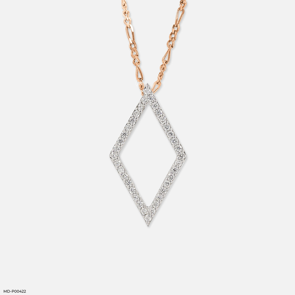 0.35 Carat Angular Lab Diamond Outline Pendant