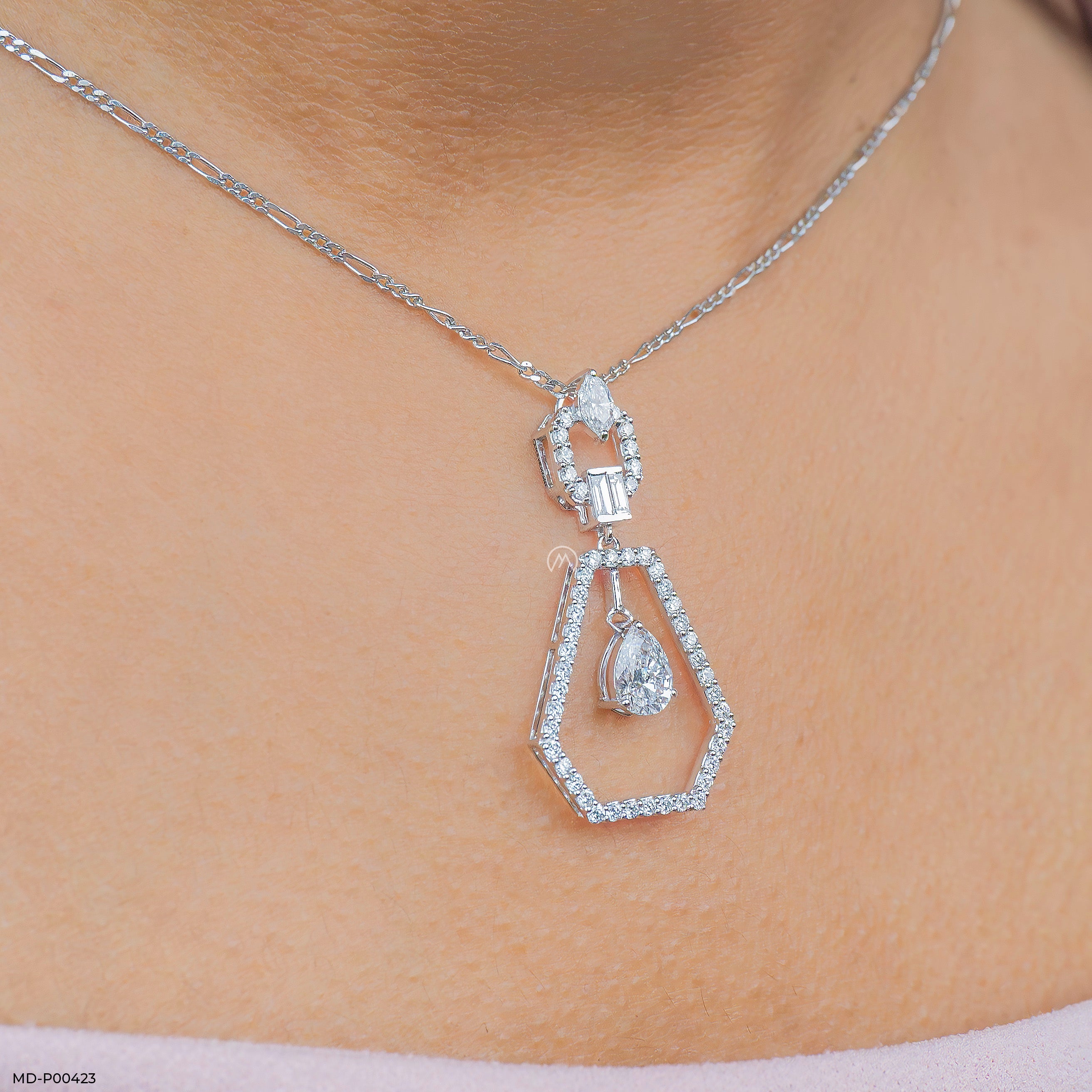 0.75 Carat Pear Opulent Glow Lab Diamond Pendant 14K White Gold