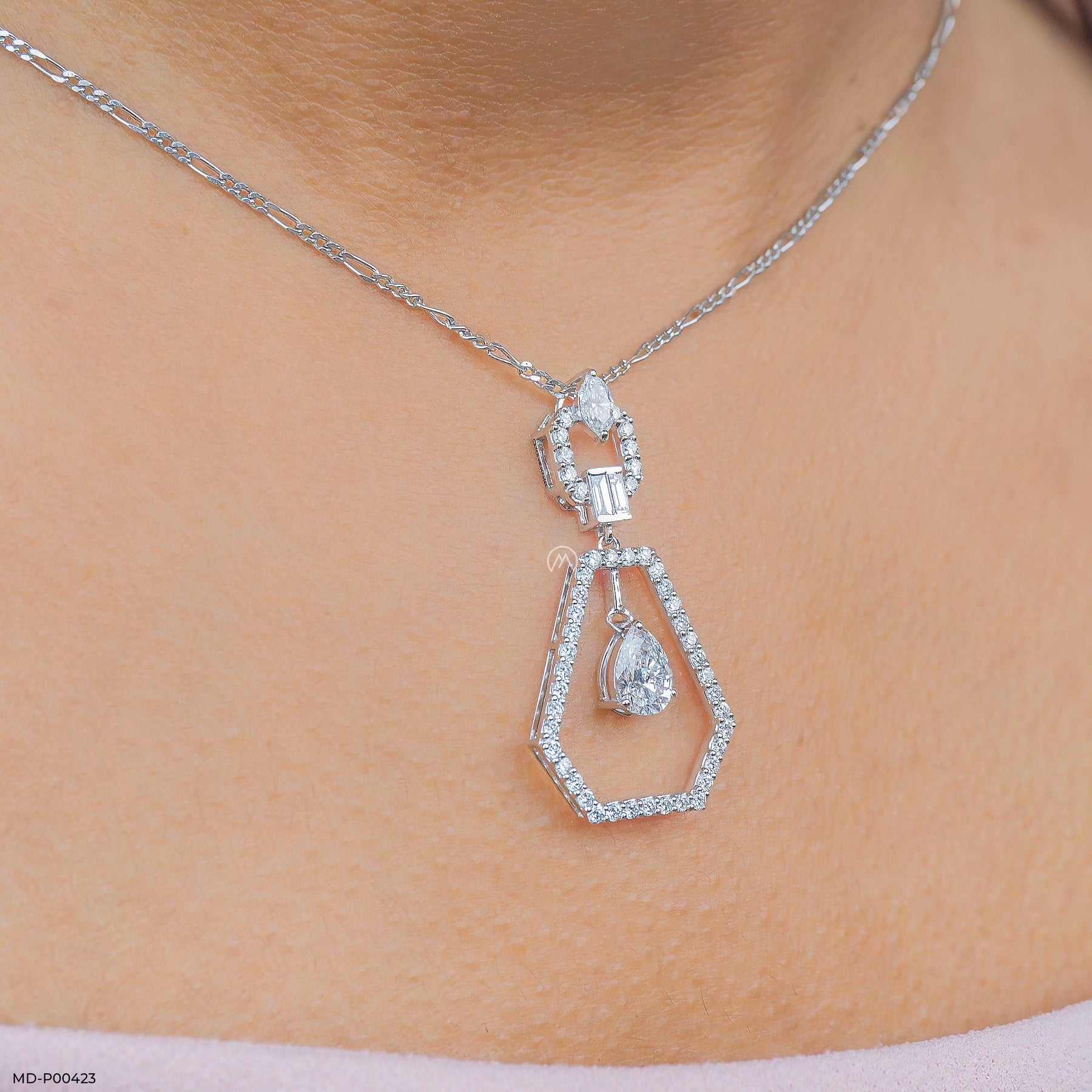 0.75 Carat Pear Opulent Glow Lab Diamond Pendant 14K White Gold