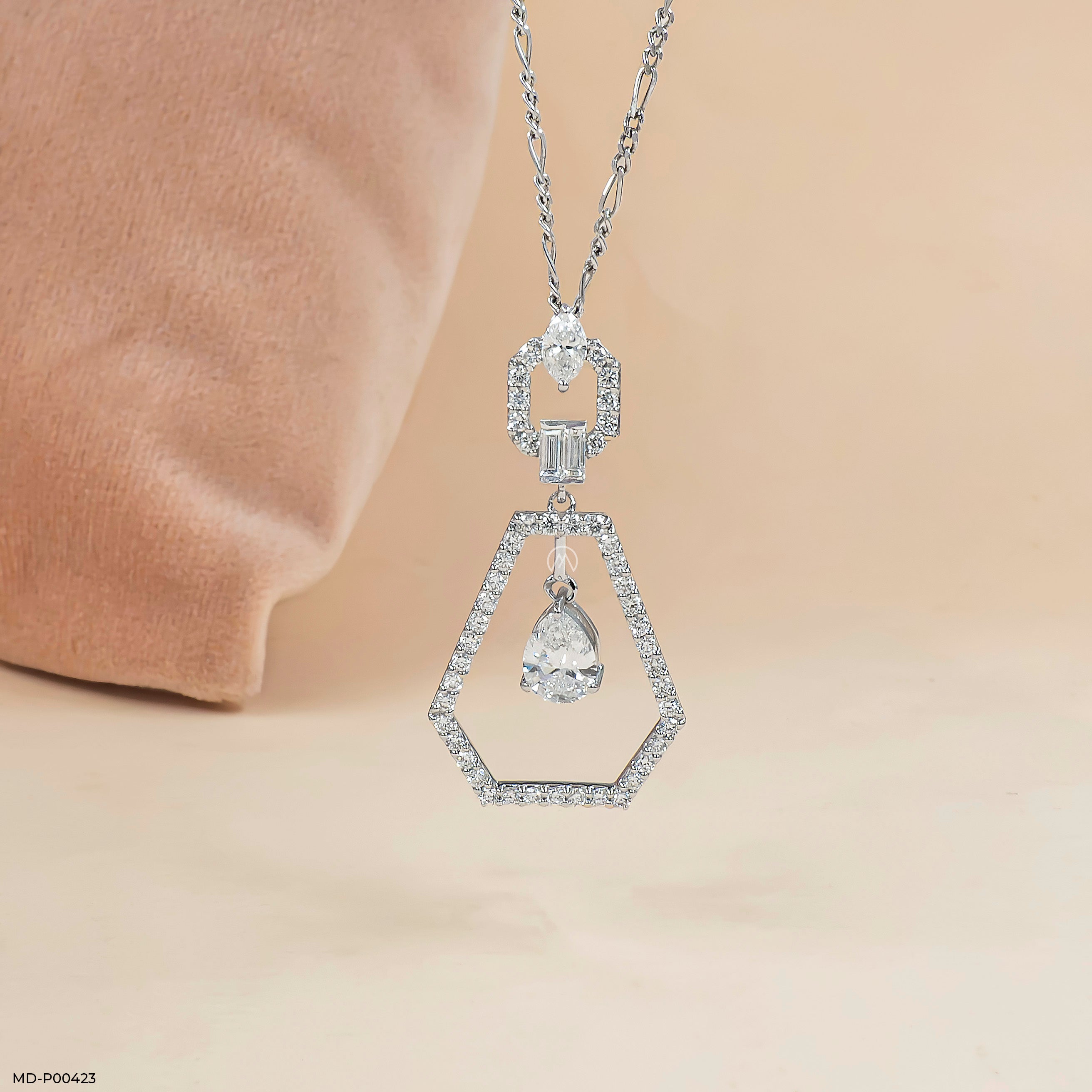 0.75 Carat Pear Opulent Glow Lab Diamond Pendant 14K White Gold