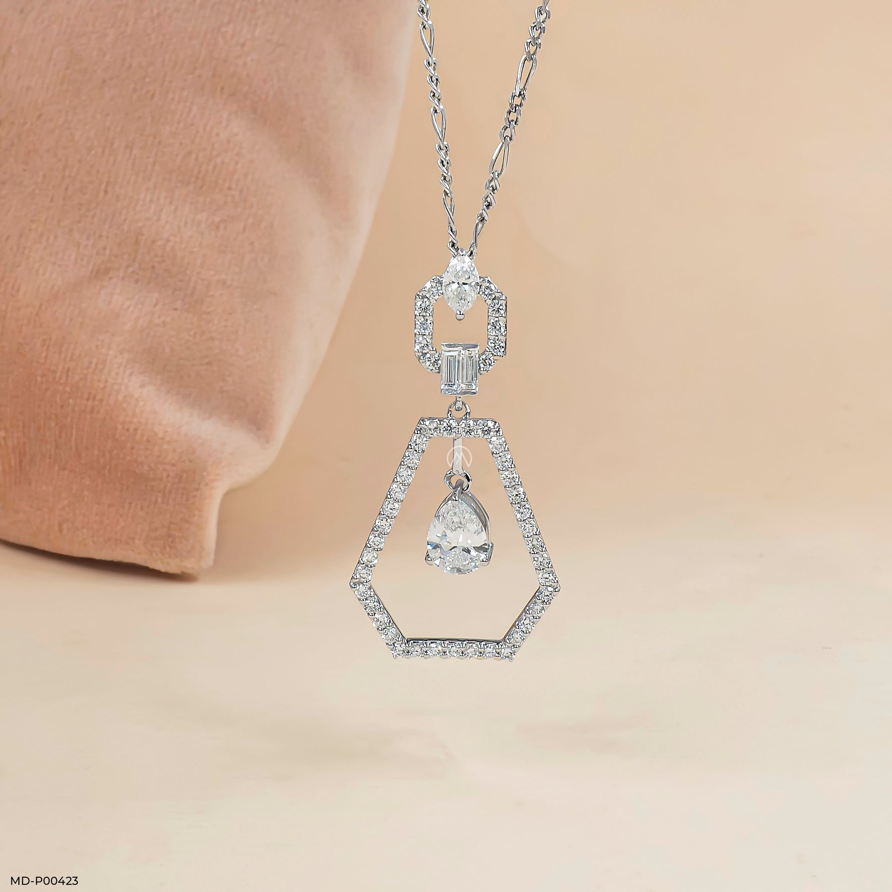 0.75 Carat Pear Opulent Glow Lab Diamond Pendant 14K White Gold