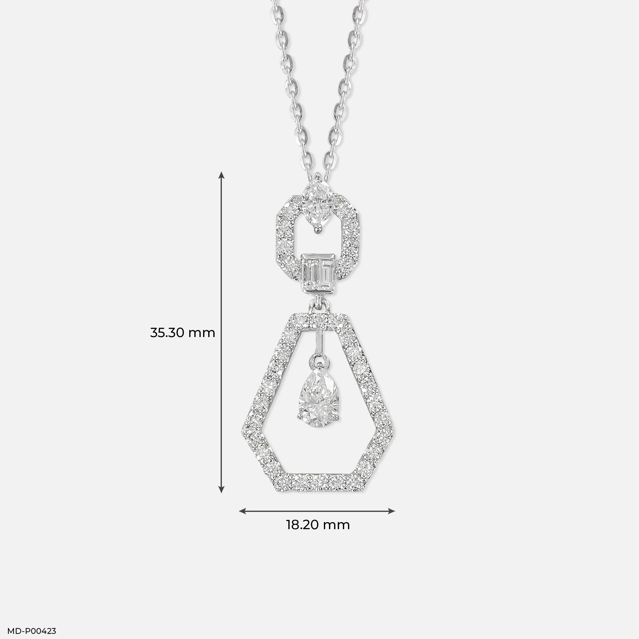 0.75 Carat Pear Opulent Glow Lab Diamond Pendant 14K White Gold