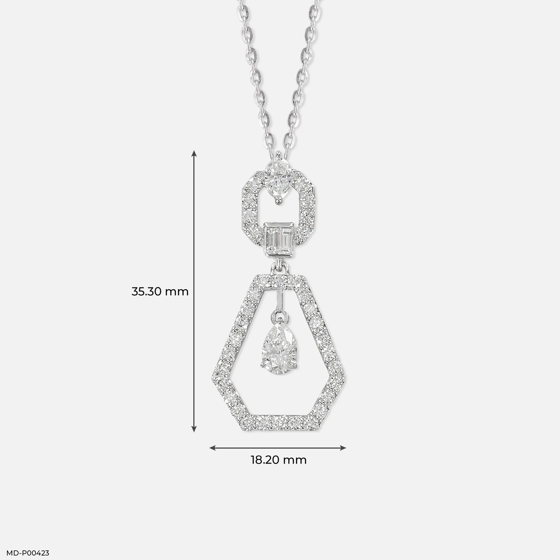 0.75 Carat Pear Opulent Glow Lab Diamond Pendant 14K White Gold