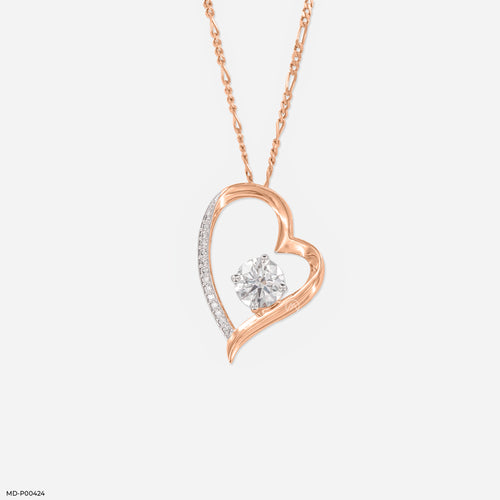 1 Carat Round Glance Pendant 14K Rose Gold