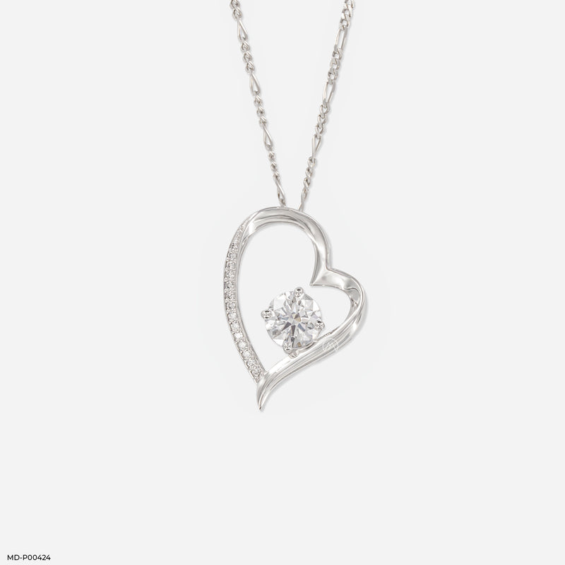 1 Carat Round Glance Pendant 14K Rose Gold