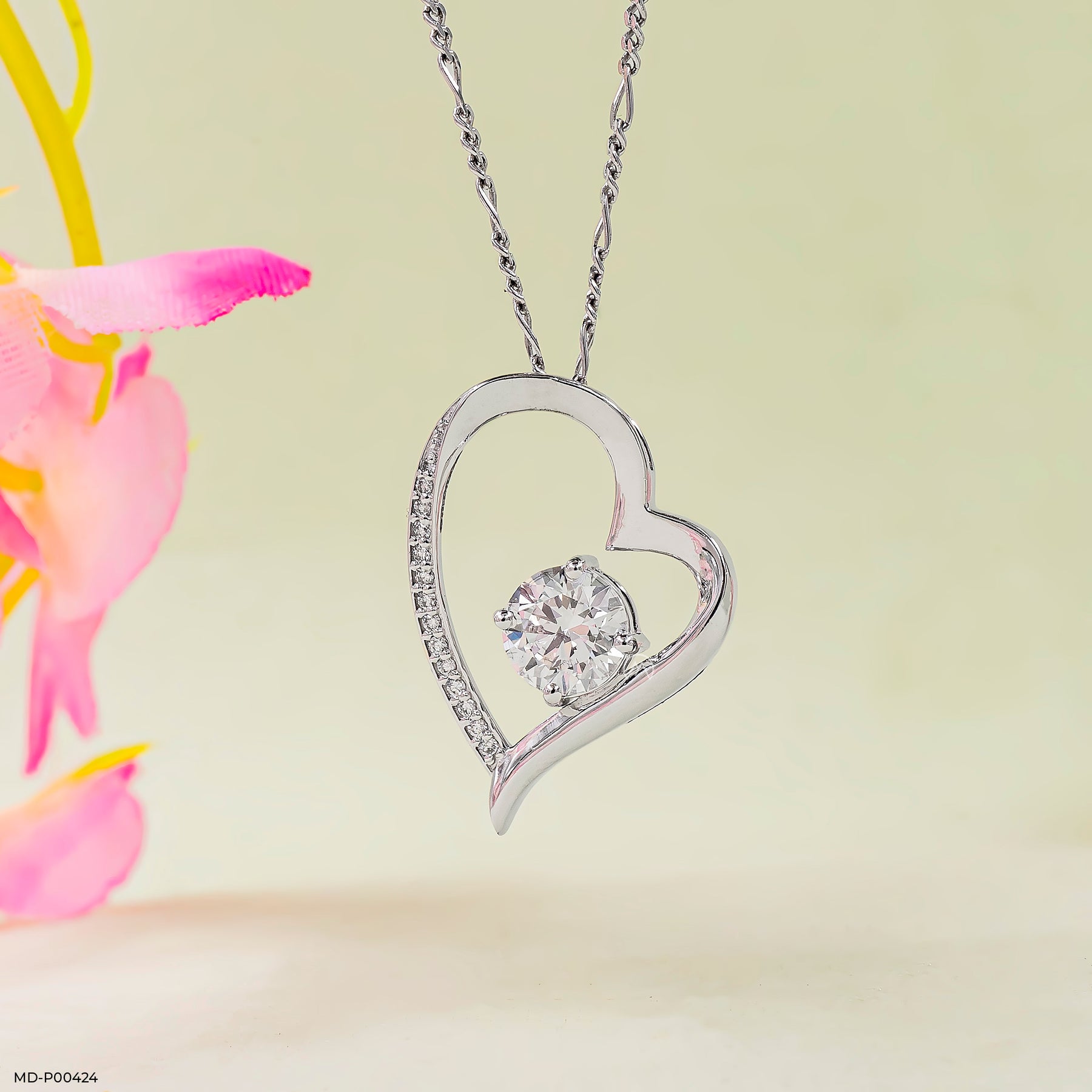 1 Carat Round Glance Pendant 14K Yellow Gold