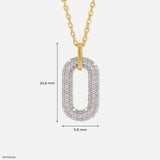 0.75 Carat Double Oval Lab Diamond Pendant 14K Yellow Gold