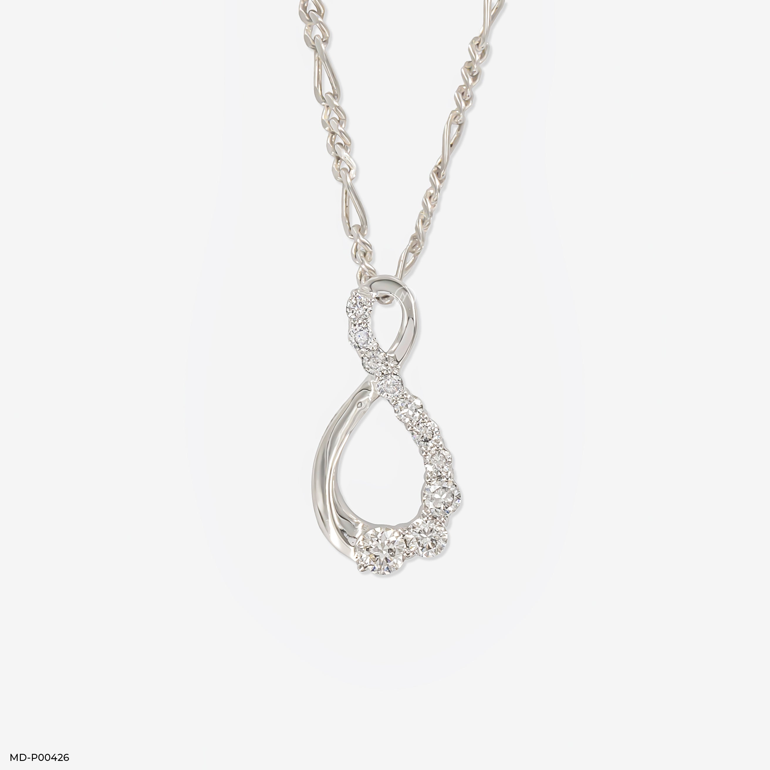 Endless Grace Diamond Pendants 9K White Gold
