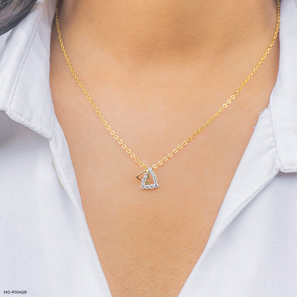 Trinity Flicker Diamond Pendants 14K Yellow Gold