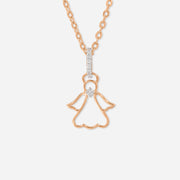 Angel Diamond Pendants 14K Rose Gold