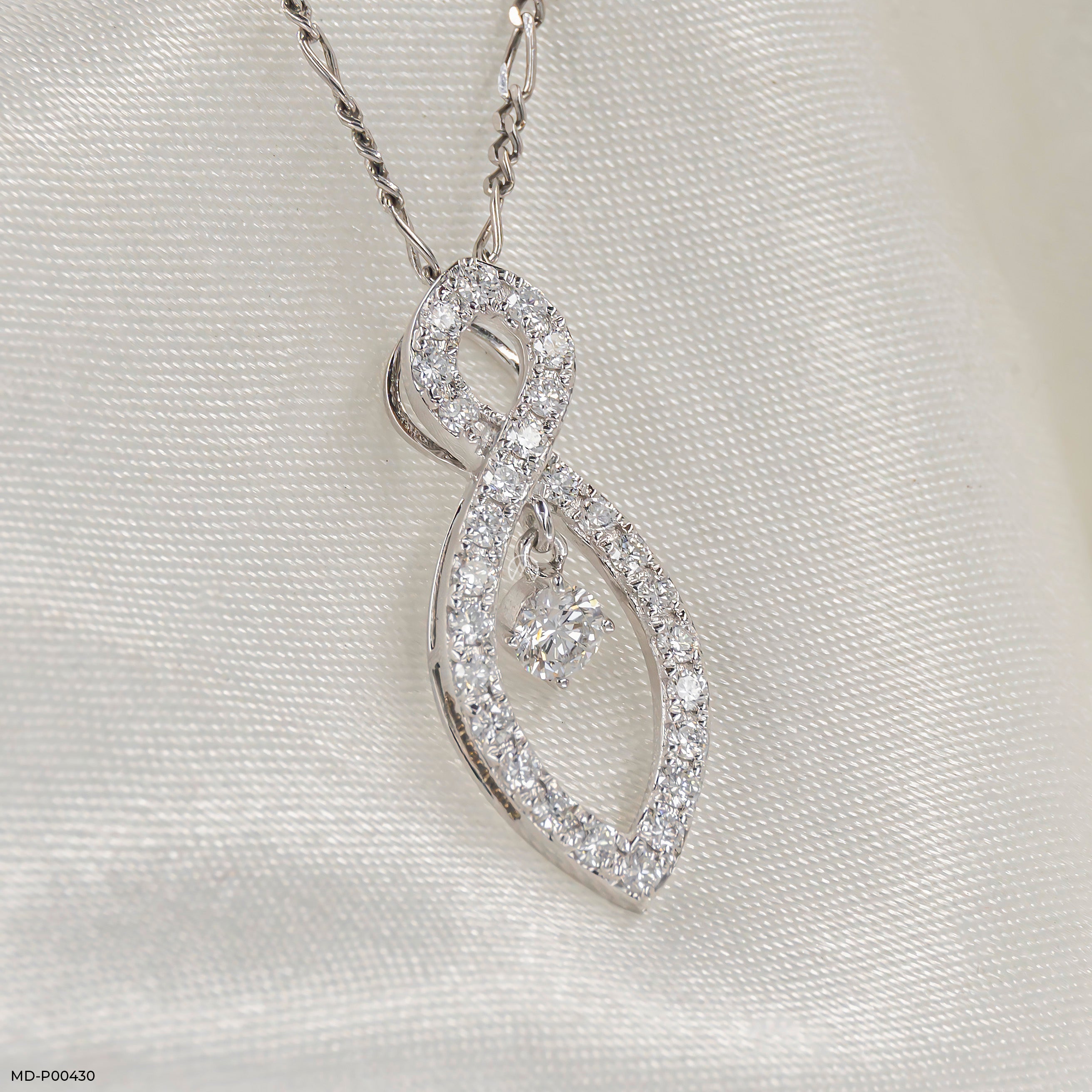 Forever Flame Diamond Pendants 9K White Gold