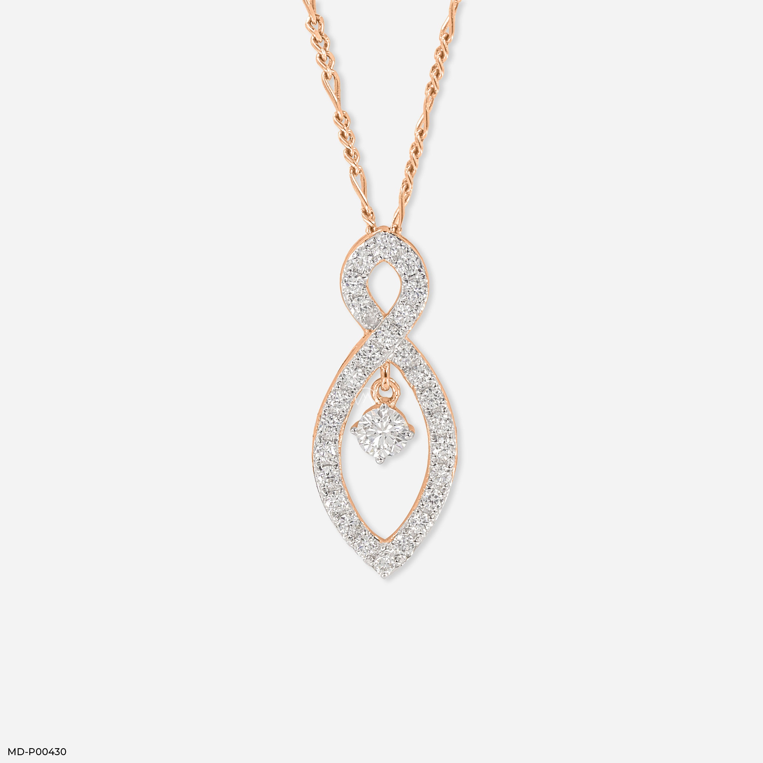 Forever Flame Diamond Pendants 14K Rose Gold