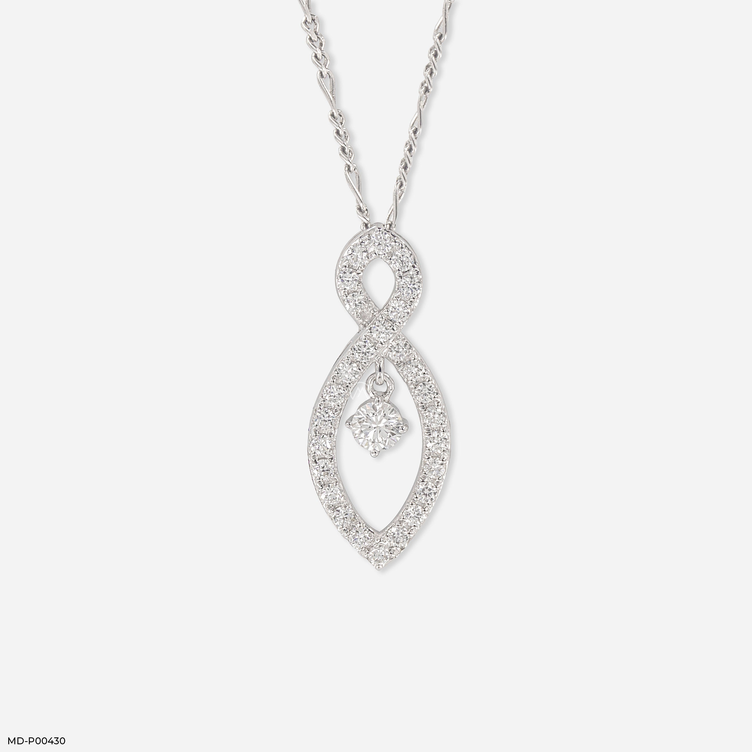 Forever Flame Diamond Pendants 9K White Gold