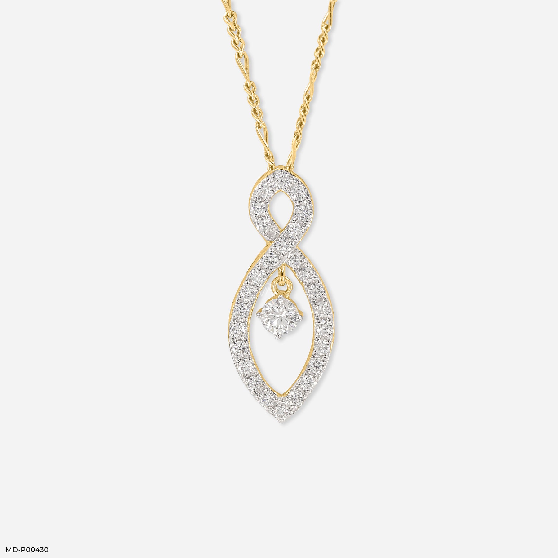 Forever Flame Diamond Pendants 14K Yellow Gold