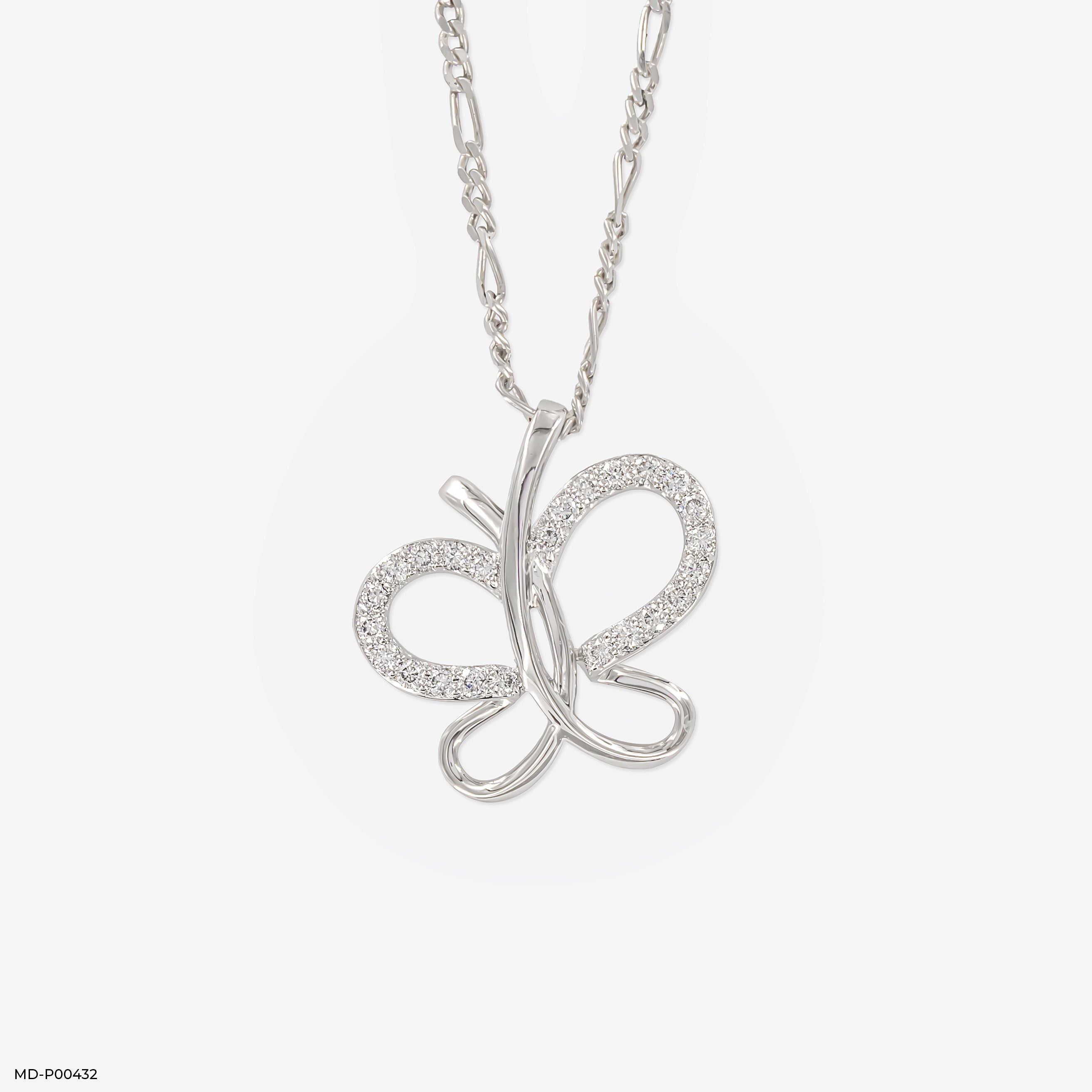 Diamond Flutterfly Pendants 9K White Gold