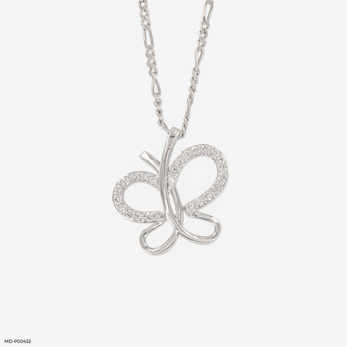 Diamond Flutterfly Pendants 14K White Gold