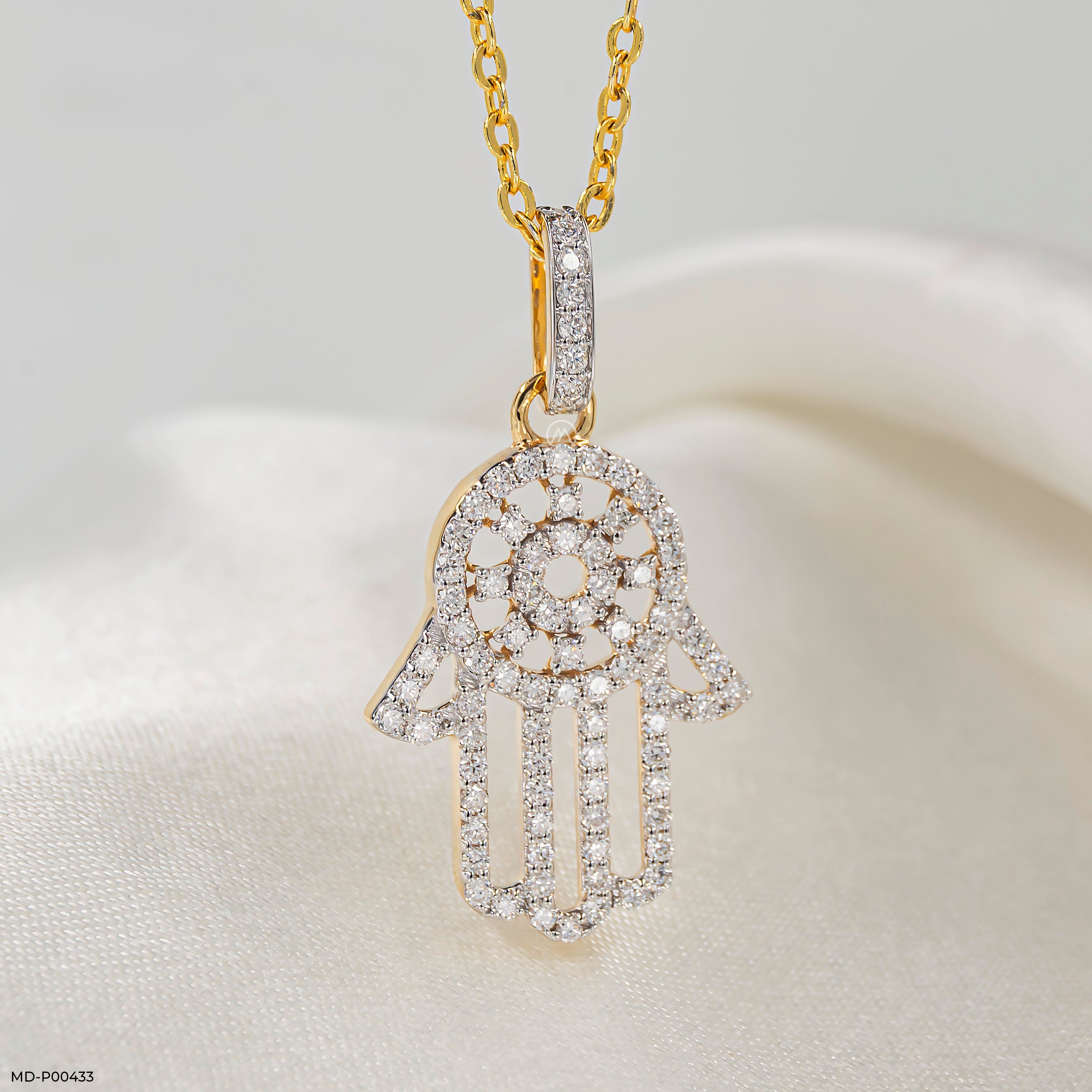 Fortune Flow Diamond Pendants 9K Yellow Gold