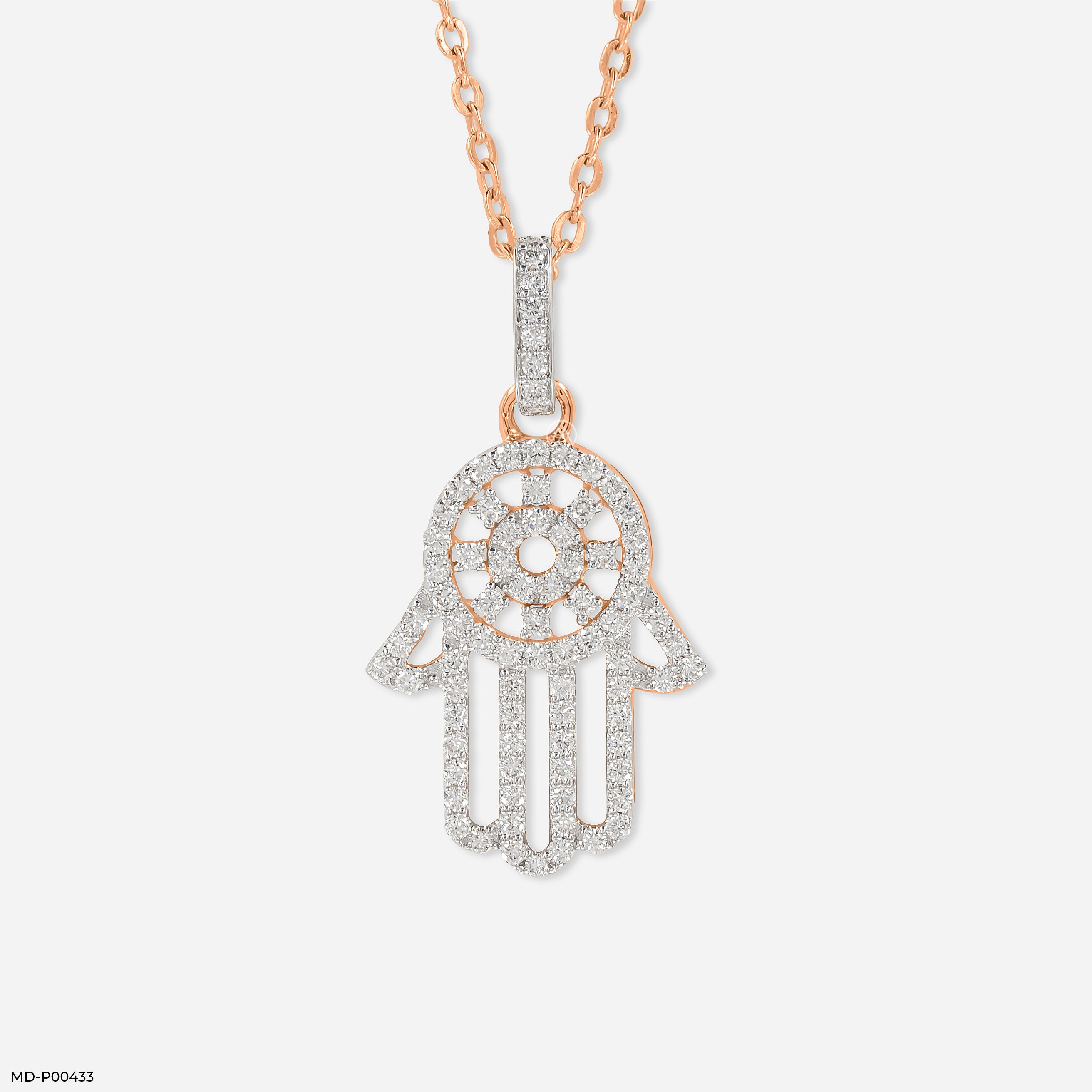 Fortune Flow Diamond Pendants 9K Rose Gold