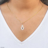 Hamsa Hand Diamond Pendant 14K White Gold