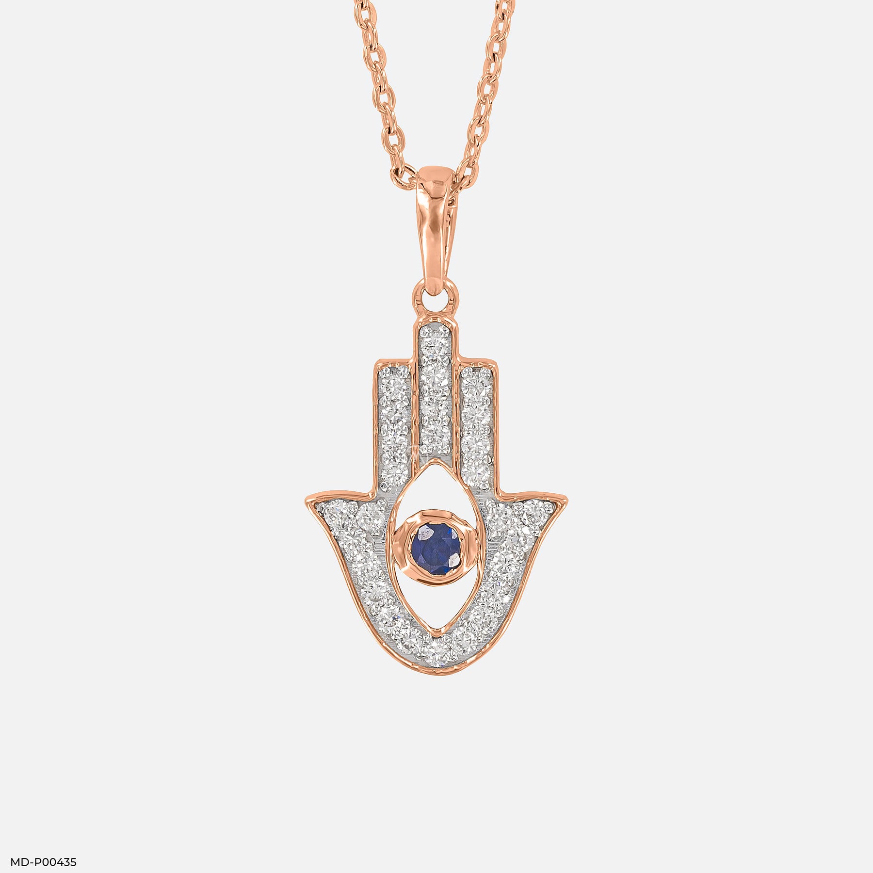 Hamsa Hand Diamond Pendant Hamsa Hand Diamond Pendant 14K Rose