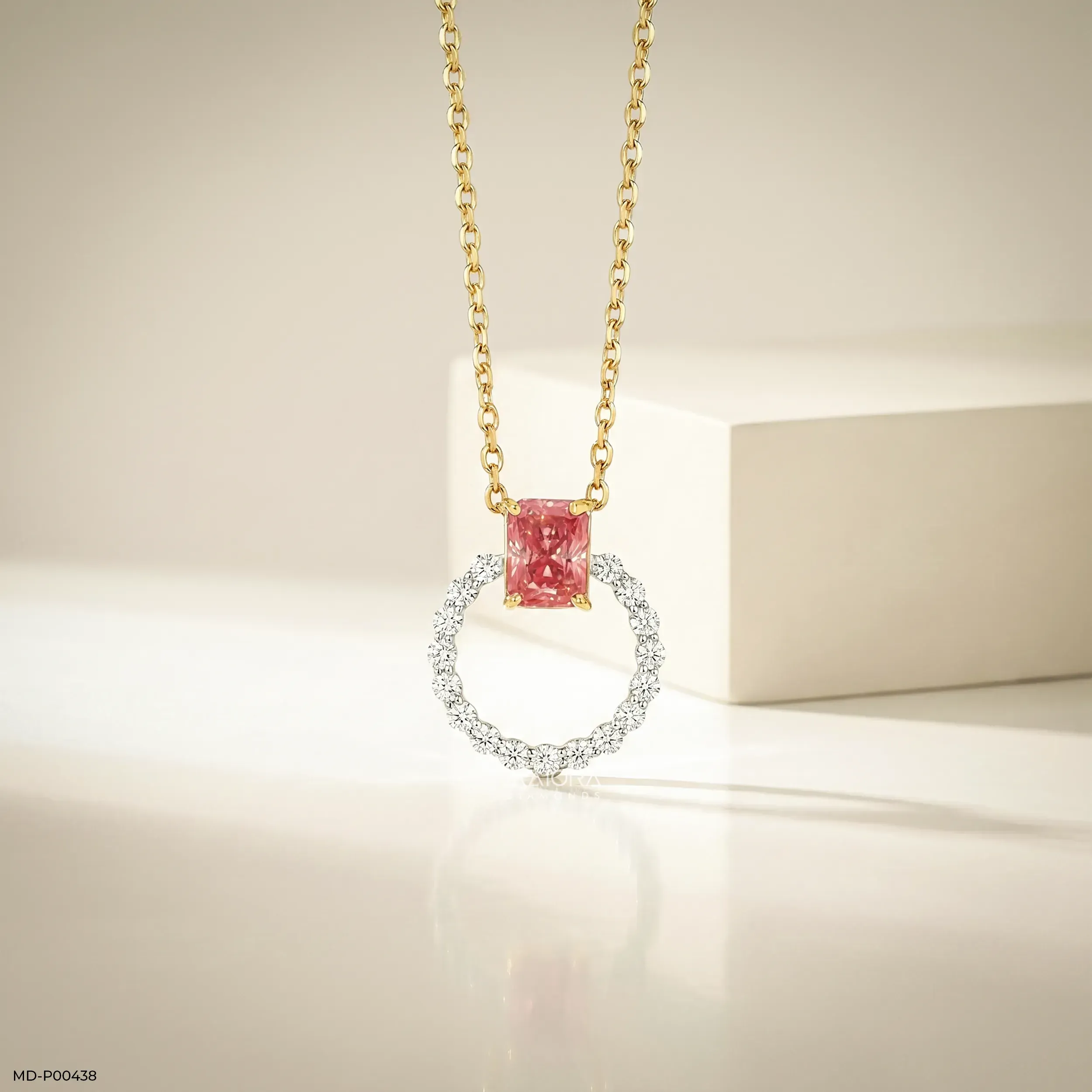 1.5 Carat Horizon Halo Lab Diamond Pendant
