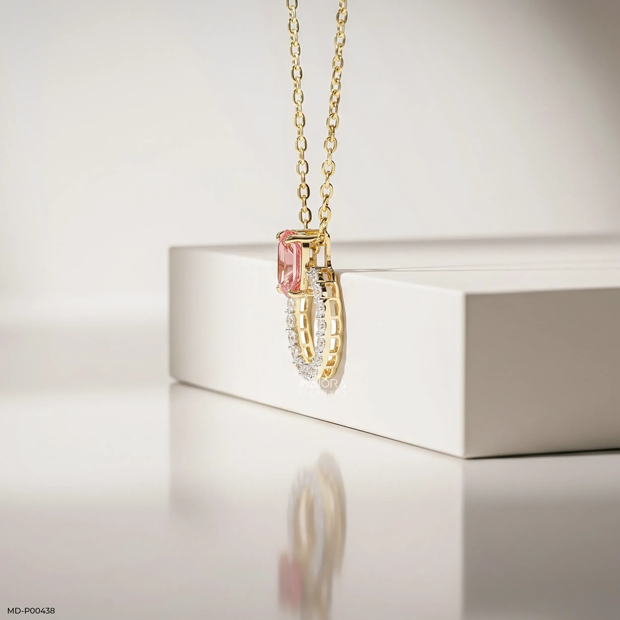1.5 Carat Horizon Halo Lab Diamond Pendant