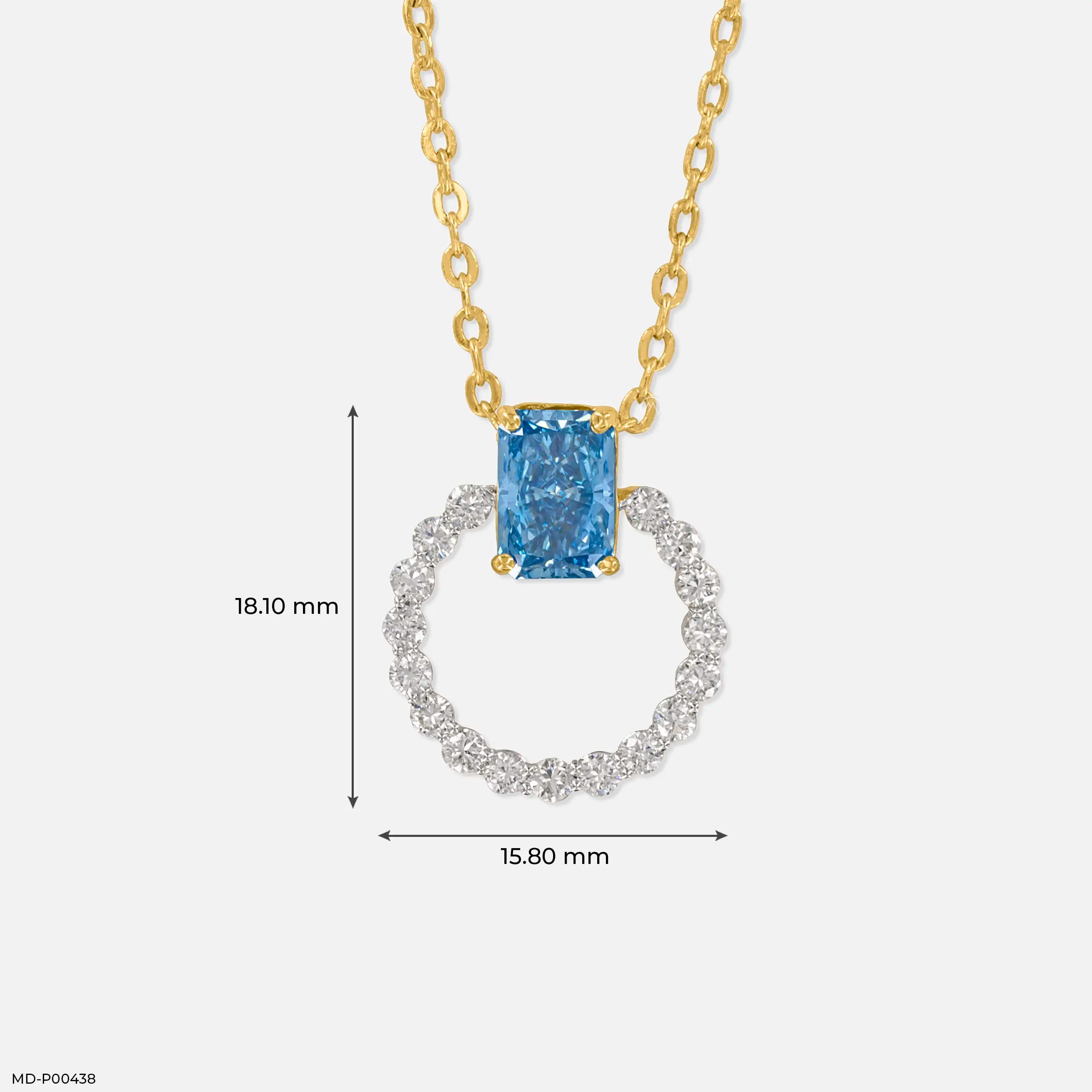1.5 Carat Horizon Halo Lab Diamond Pendant 18K Yellow Gold