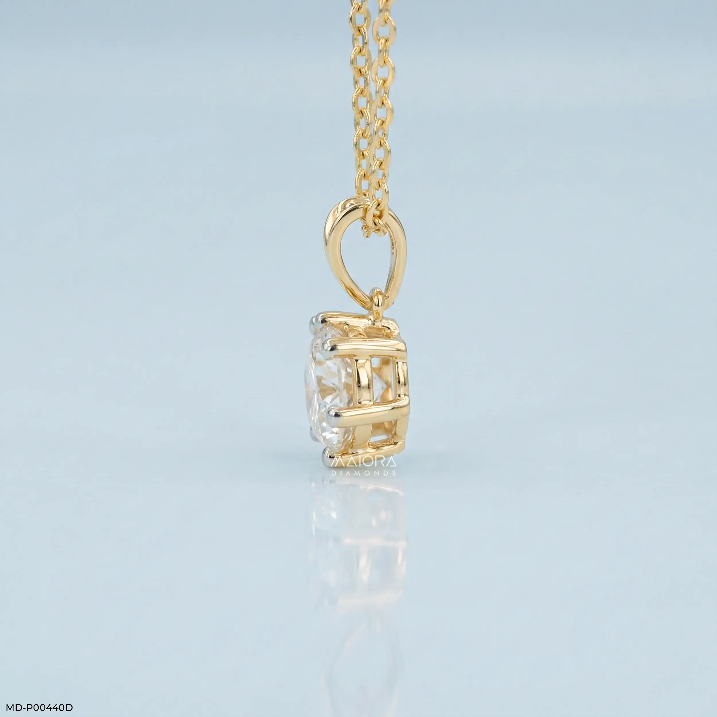 1.50 Carat Eternal Lab Diamond Cross Pendant 14K Yellow Gold