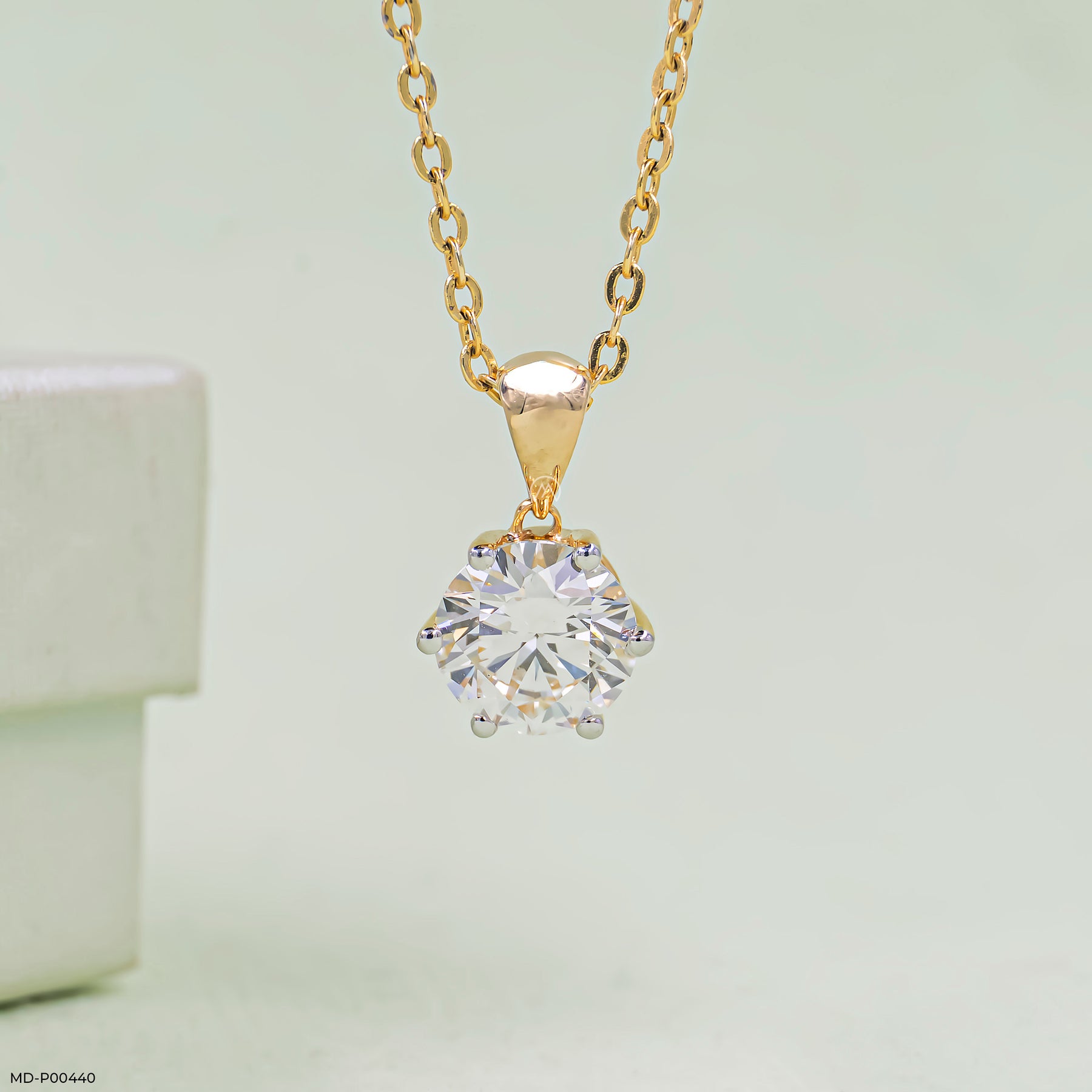 Eternal Diamond Cross Pendant 14K White Gold