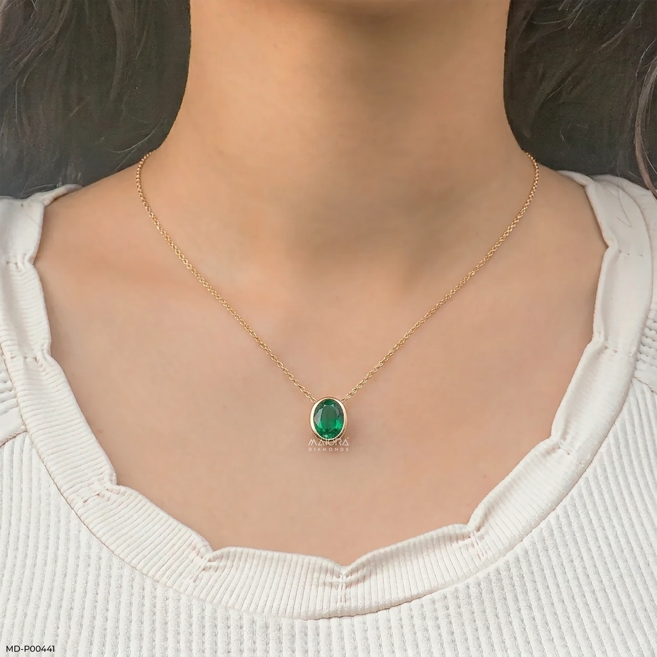 Emerald Raindrop Pendant Platinum 950