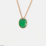 Emerald Raindrop Pendant 14K Rose Gold