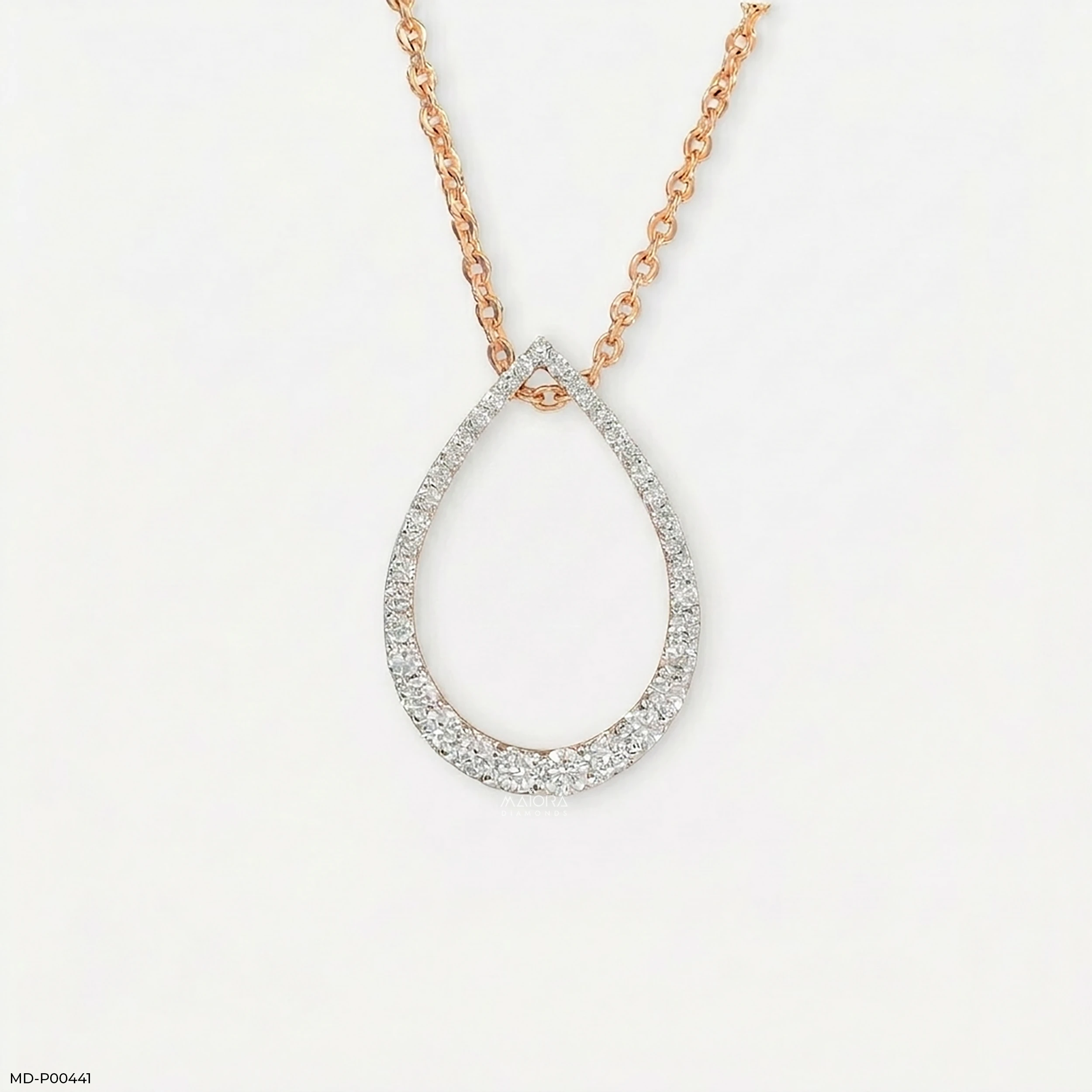 Emerald Raindrop Pendant 9K Rose Gold
