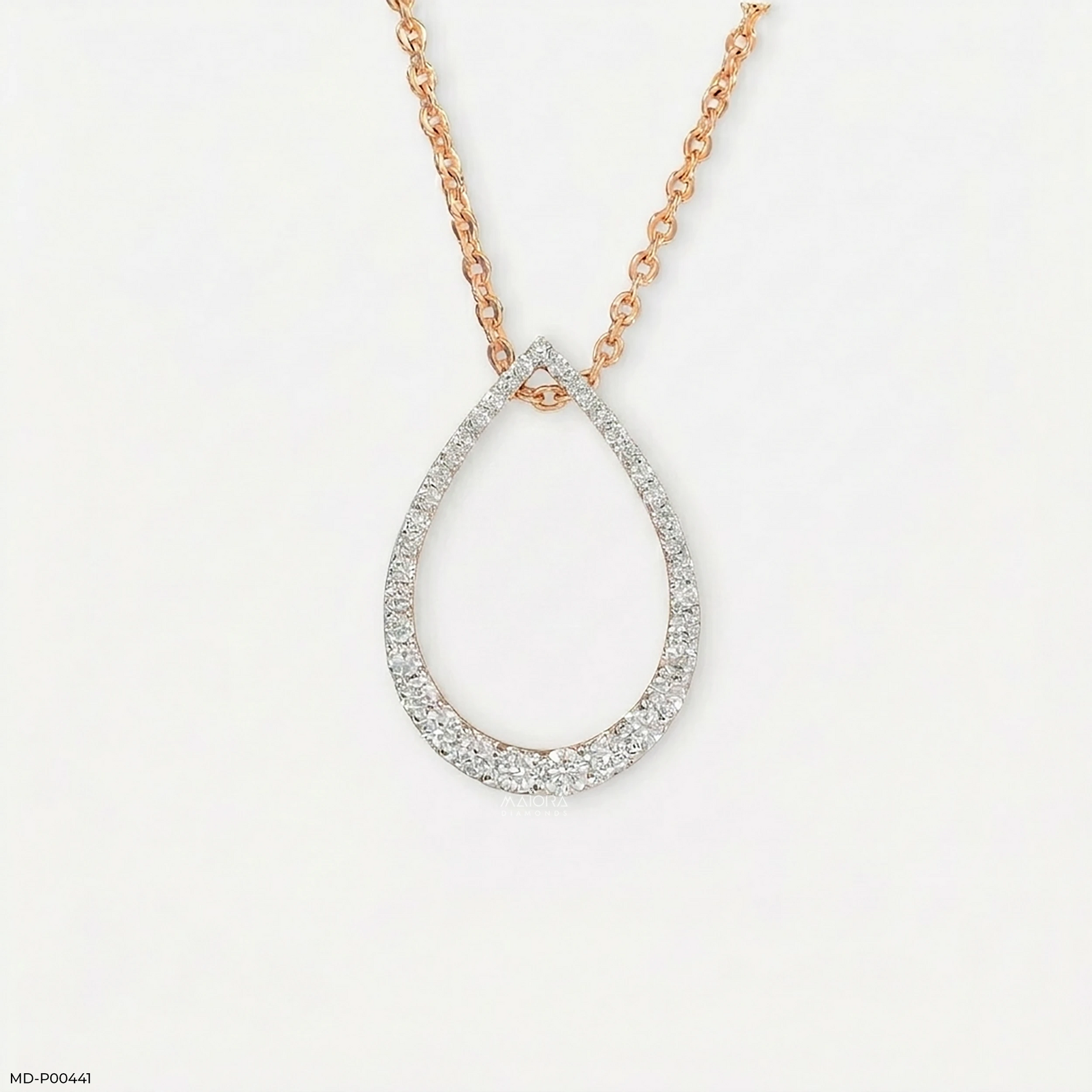 Emerald Raindrop Pendant 14K Rose Gold