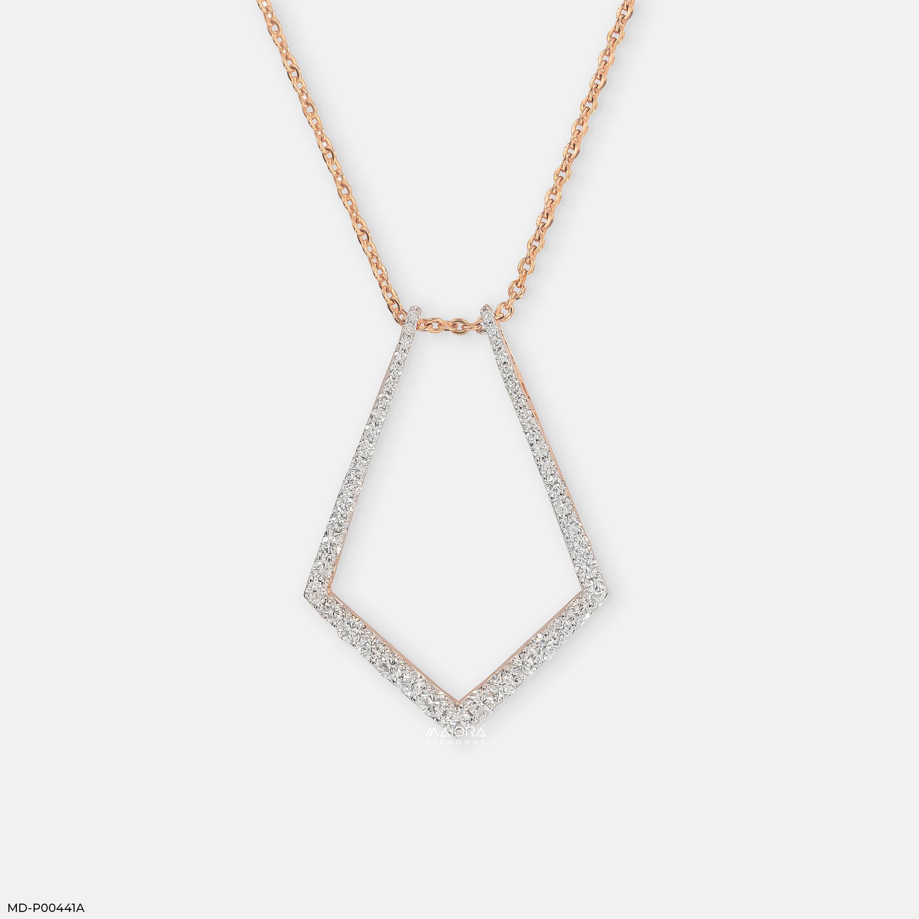 1.25 Carat Geometric Kite Pendant 9K Rose Gold