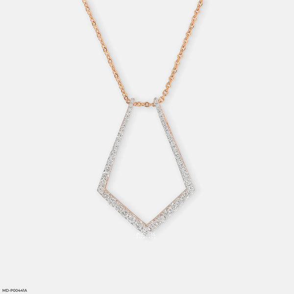 1.25 Carat Geometric Kite Pendant 9K Rose Gold