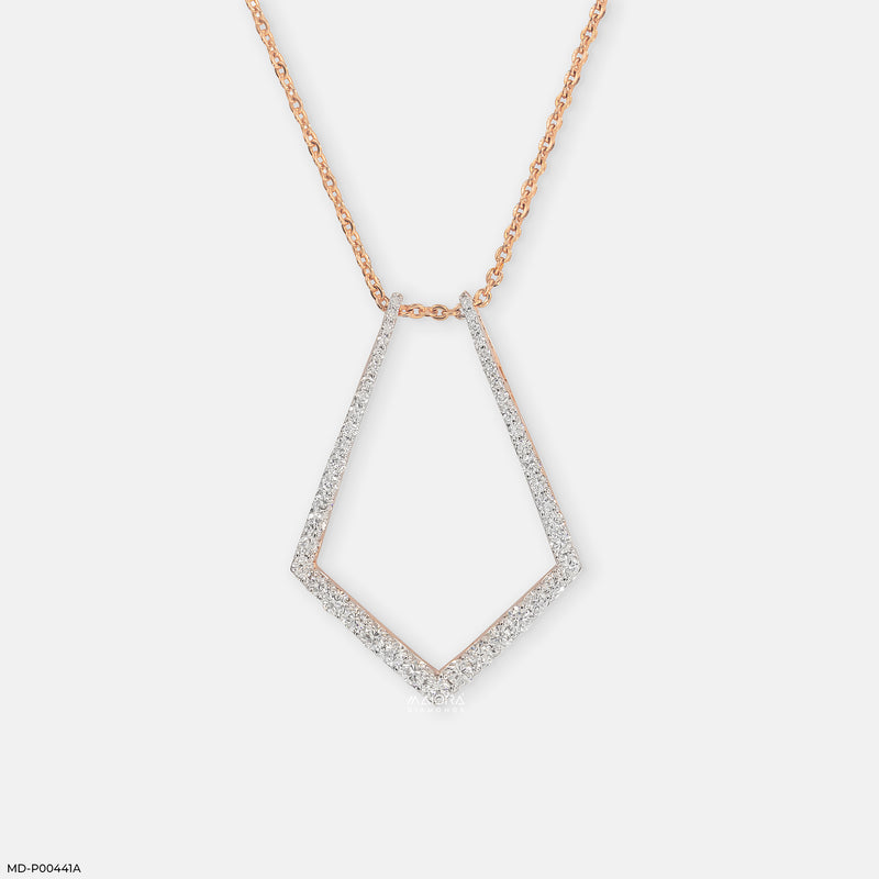 1.25 Carat Geometric Kite Pendant 9K Rose Gold