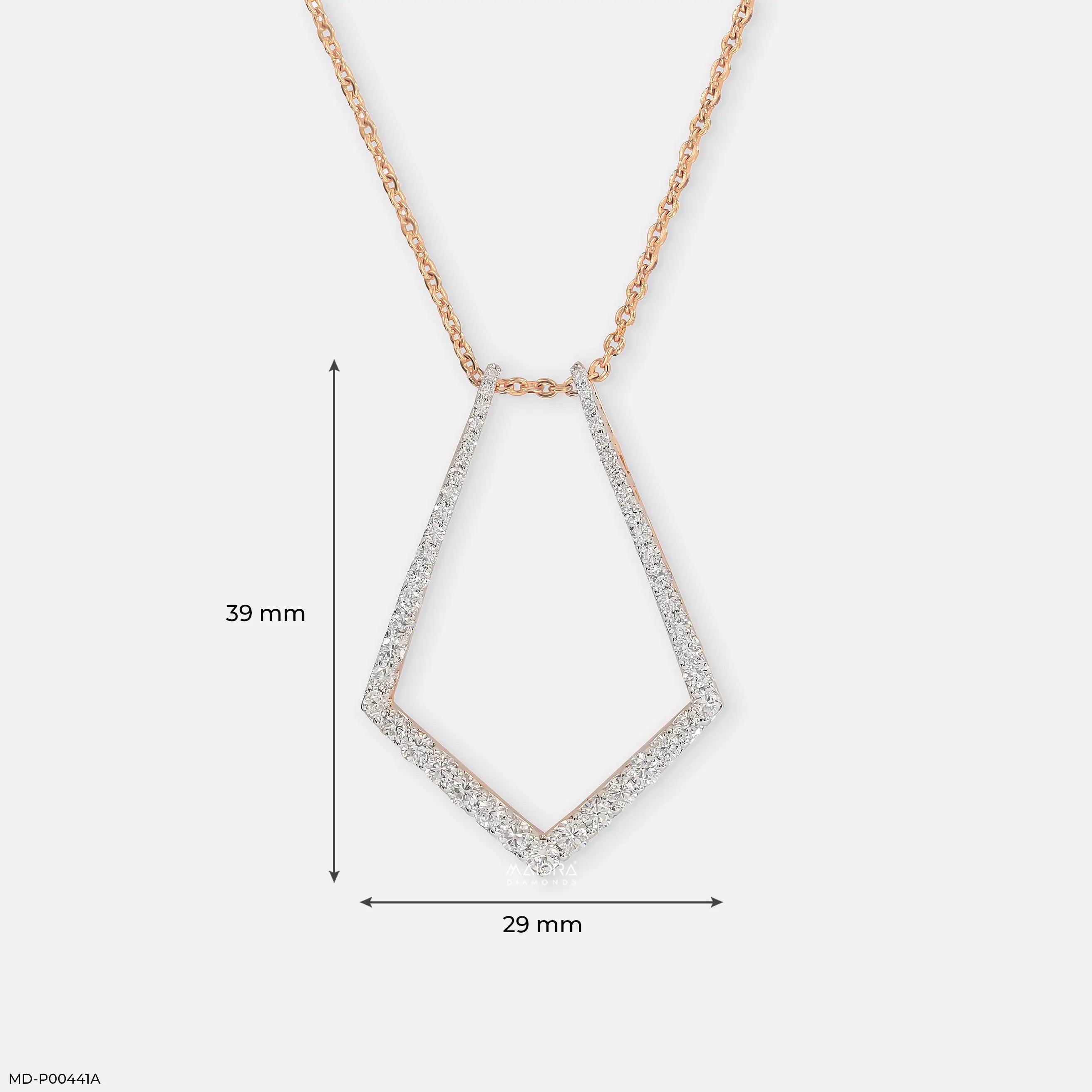 1.25 Carat Geometric Kite Pendant 9K Rose Gold