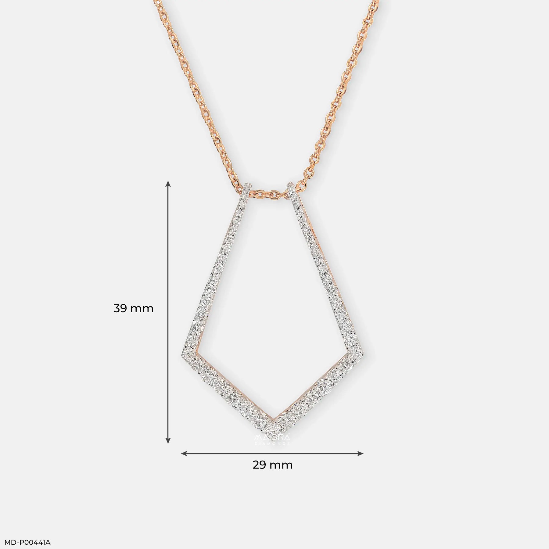 1.25 Carat Geometric Kite Pendant 9K Rose Gold