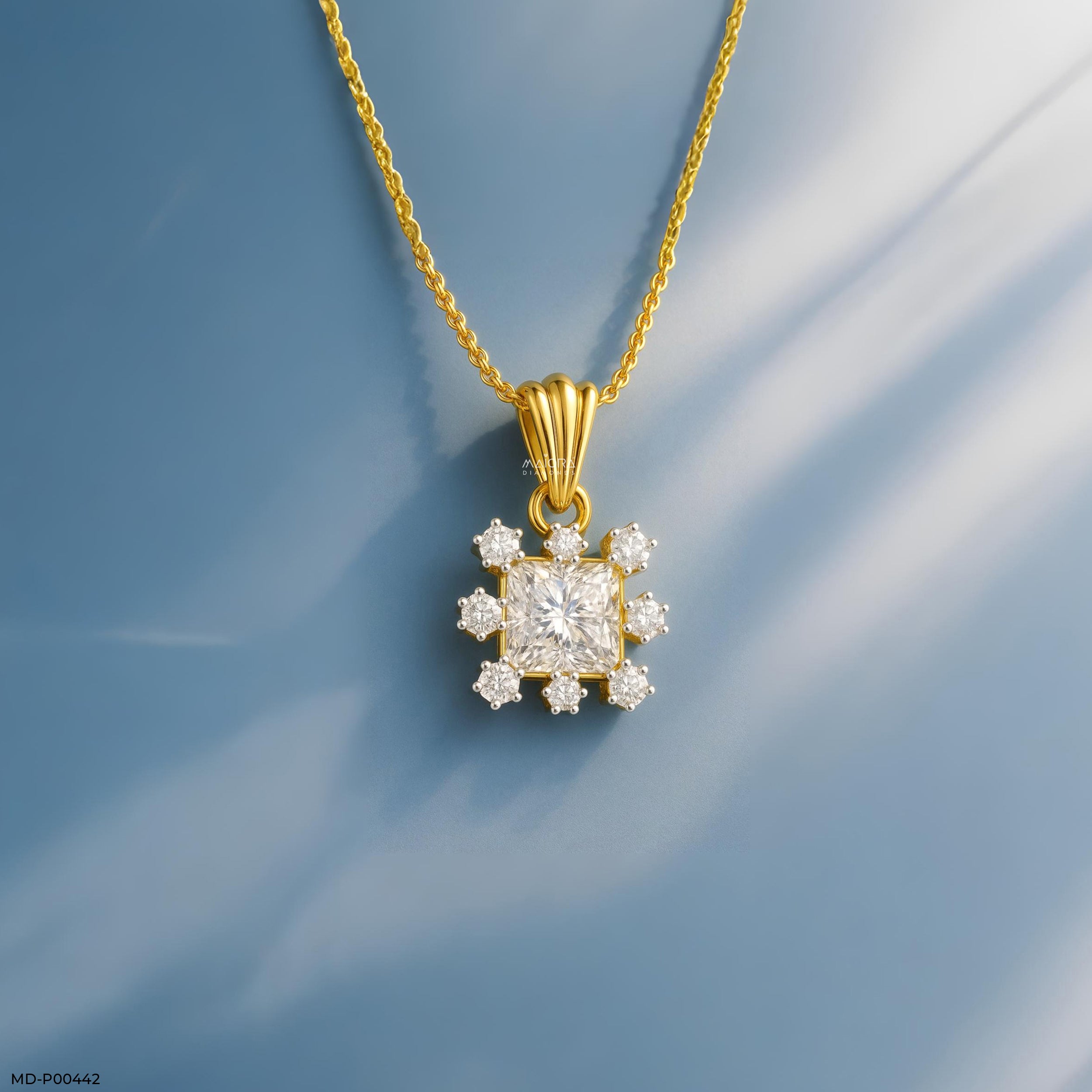 Princess Snowflake Pendant 9K Yellow Gold