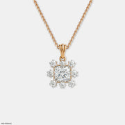 Princess Snowflake Pendant 9K Rose Gold