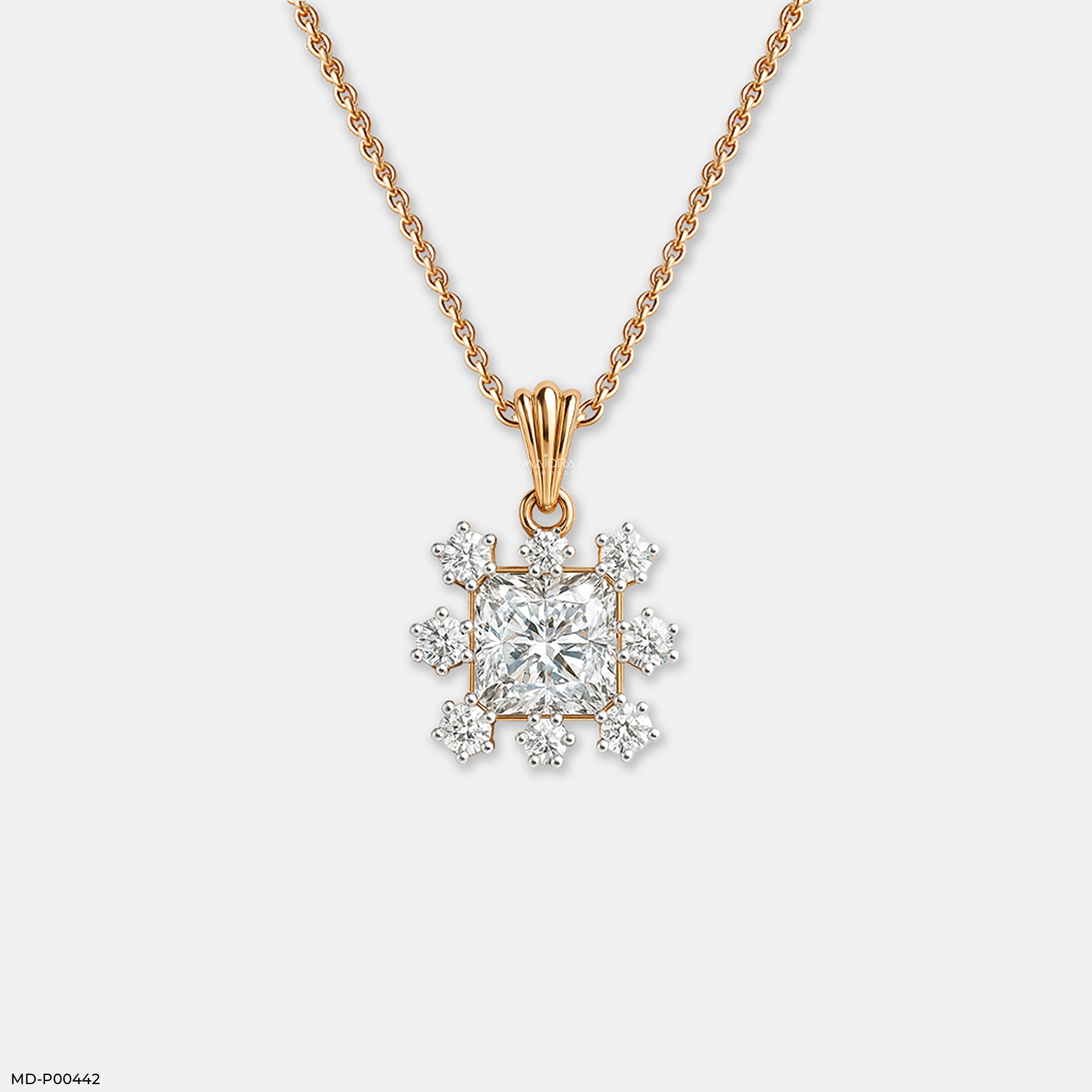 Princess Snowflake Pendant 14K Rose Gold