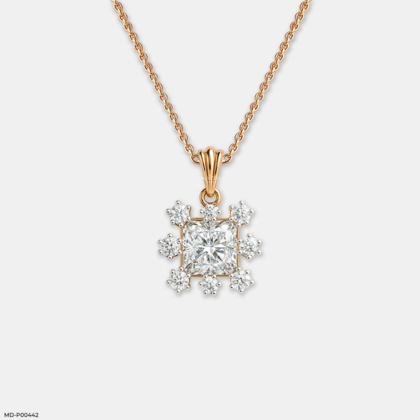Princess Snowflake Pendant 18K Rose Gold