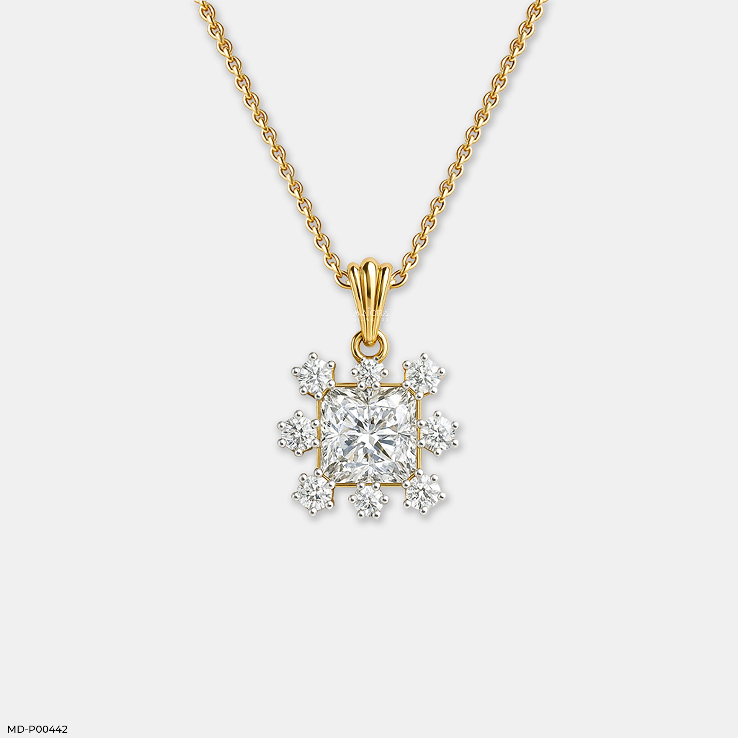 Princess Snowflake Pendant 9K Yellow Gold