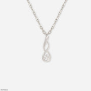 0.12 Carat Infinity Swirl Solitaire Lab Diamond Pendant Without Chain 14K White Gold