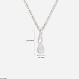 0.12 Carat Infinity Swirl Solitaire Lab Diamond Pendant Without Chain 14K White Gold