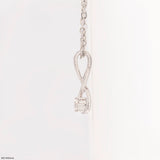 0.12 Carat Infinity Swirl Solitaire Lab Diamond Pendant Without Chain 14K White Gold