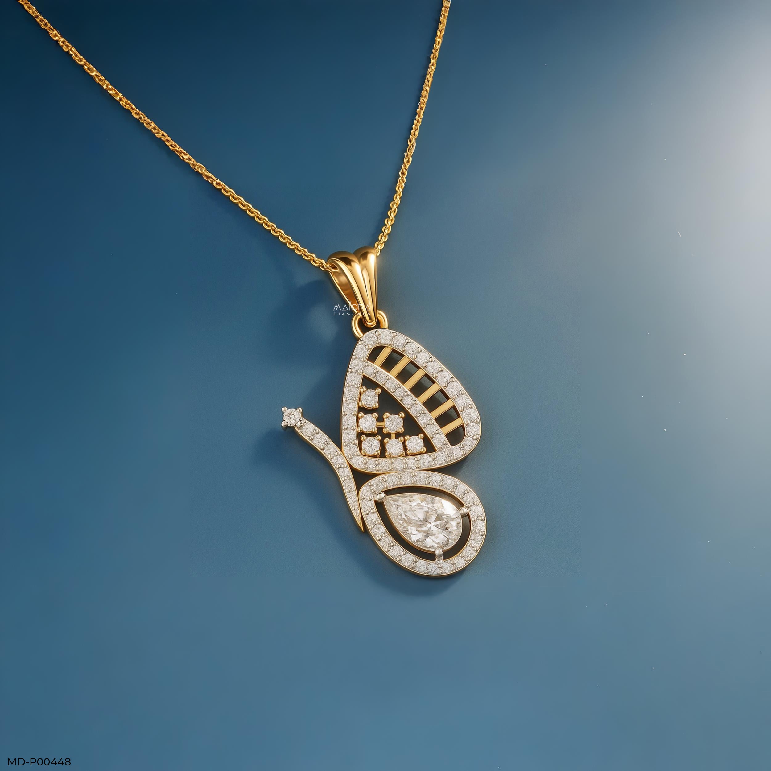 Butterfly Garden Pendant 9K Yellow Gold